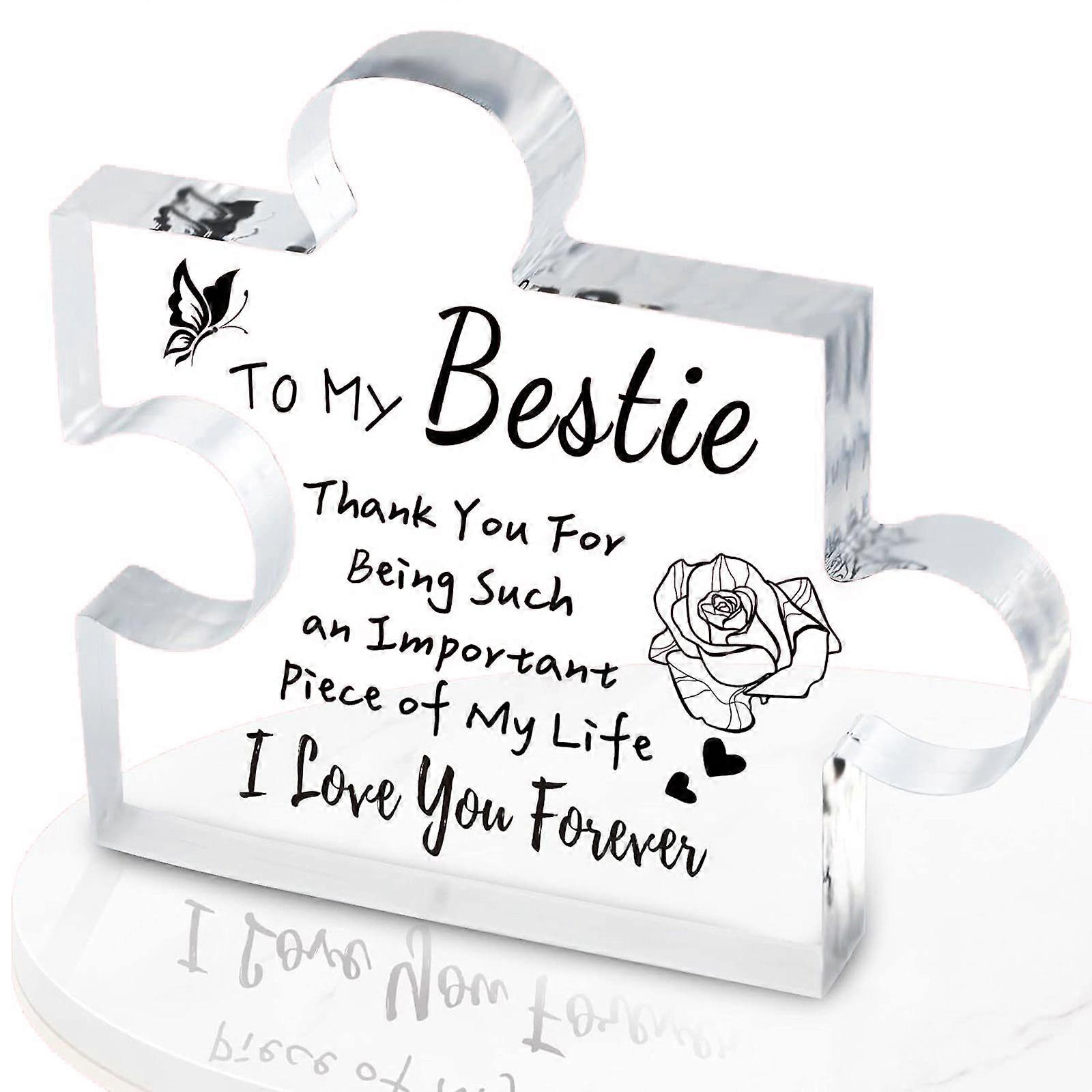 Daughter Sweet Present, Engraved Acrylic Block Puzzle Daughters Gift for Mom and Dad