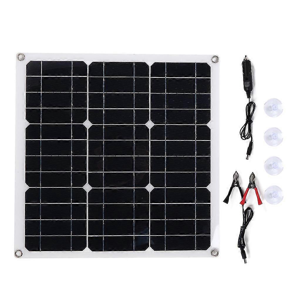 30W Monocrystalline Silicon Solar Panel Kit - Portable and Flexible for Battery Charging