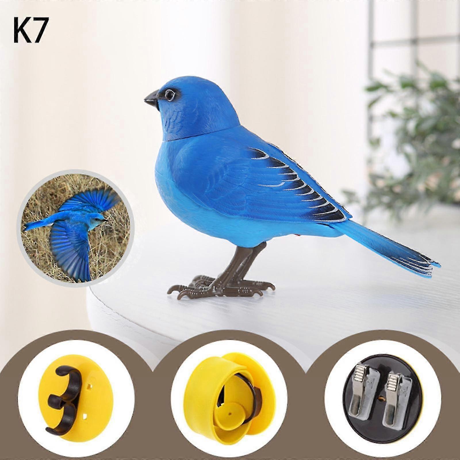 Electric Singing and Chirping Bird Toy, Artificial Bird Toys, Cute Interactive Bird Toy and Decoration, Motion and Sound Activated, Battery Operated S