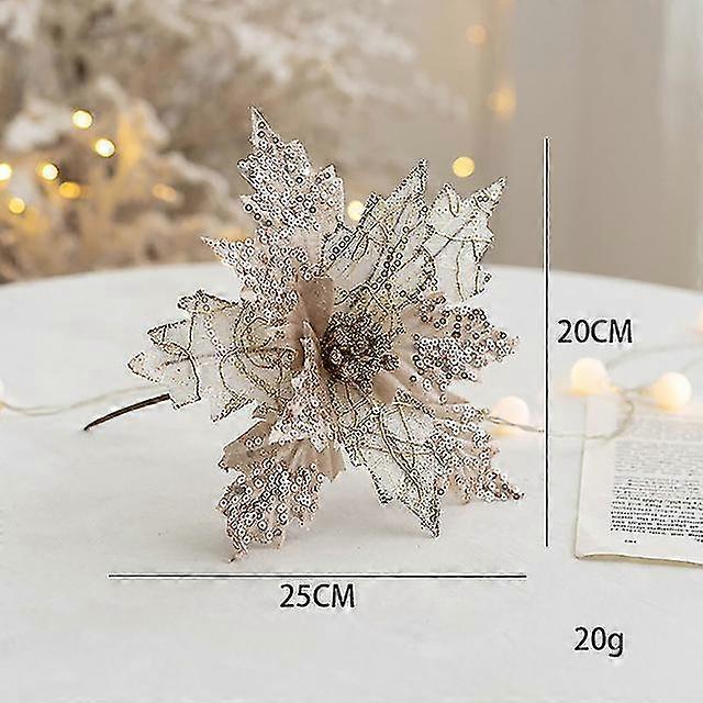 1個20cmの花の木の装飾家のキラキラ人工の偽の花クリスマスオーナメントNavidad新年の装飾