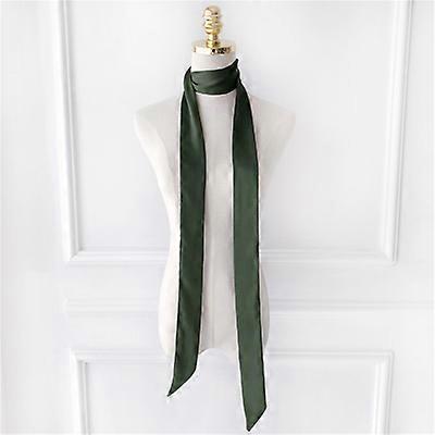Kvinder Smalt Langt Tørklæde 200x5cm Ensfarvet Chiffon Silke Gummi Rødt slips Sort Taske Bånd Pandebånd Choker Streamer