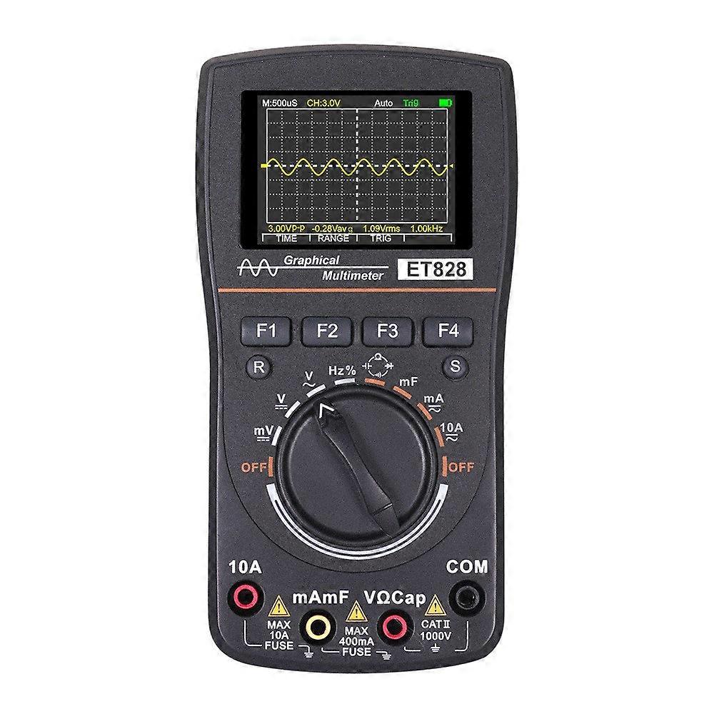 Slinx Et828 Oscilloscopio grafico digitale intelligente multimetro 2 in 1 con schermo a colori da 2,4 pollici Larghezza di banda 1mhz Frequenza di campionamento 2.5msps per fai-da-te e
