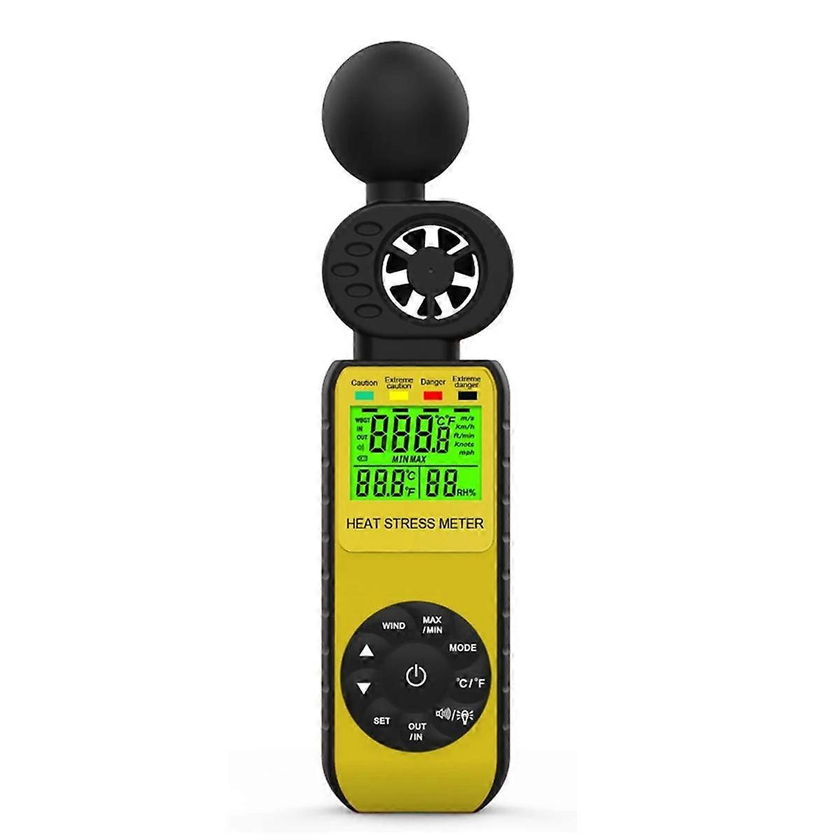 881W Air Anemometer RPM Meter Wind Digital Tachometer Handheld 4 in 1 Wind Speed Meter with Humidity Temperature Test