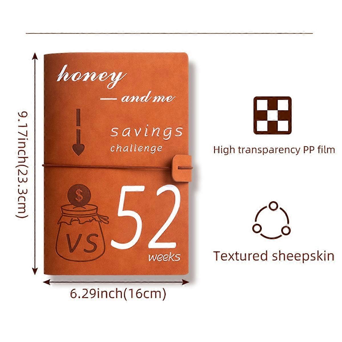 52Weeks Budget Binder Planner Cash Envelopes for Couple'S Challenge to Save Money Cash Deposit Organizer Imitation B