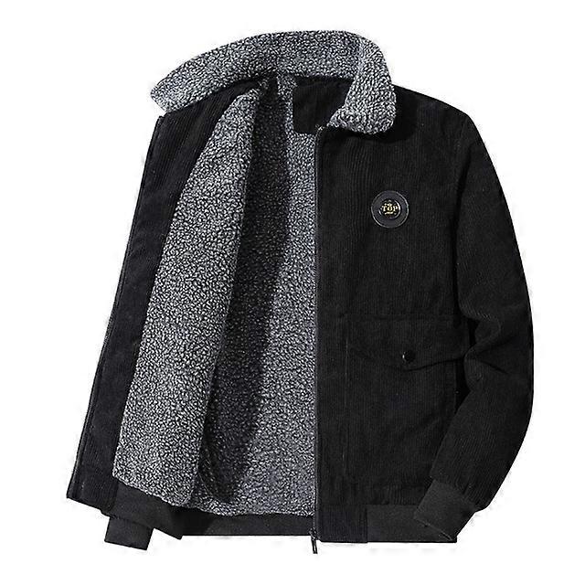 HNDTAZ חורף בגדי ריקוד גברים פלוס ז'קט קטיפה כלי קורדרוי מזדמנים פרקה קוריאנית אופנה צבע אחיד פליז מעילי רוח חמים