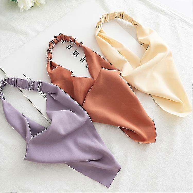 Turban Solid Color Macaron Elastic Band Elastic Versatile Headband Women's Triangle Scarf Jewelry