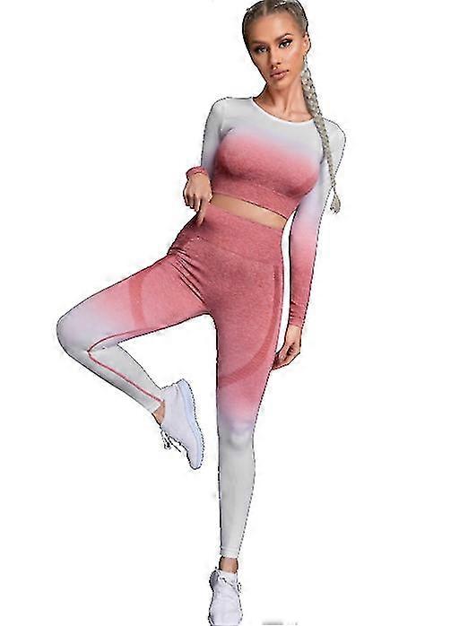 Damen Seamless Exercise Set 2-teiliges Langarm-Top + Strumpfhose
