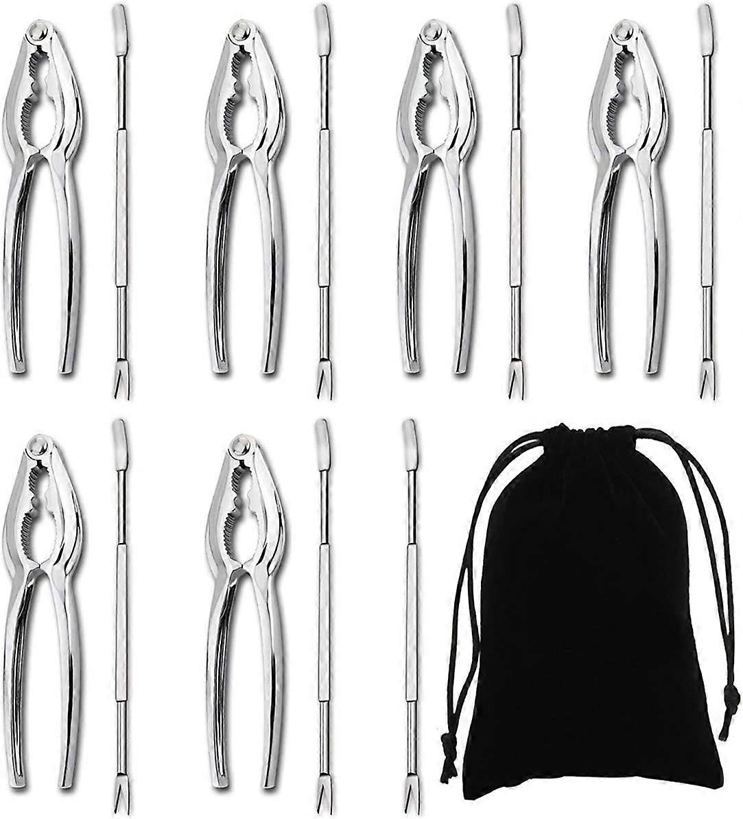 Seafood Tools Set including 7 Forks and 6 Lobster Crab Crackers Nut Cracker Set