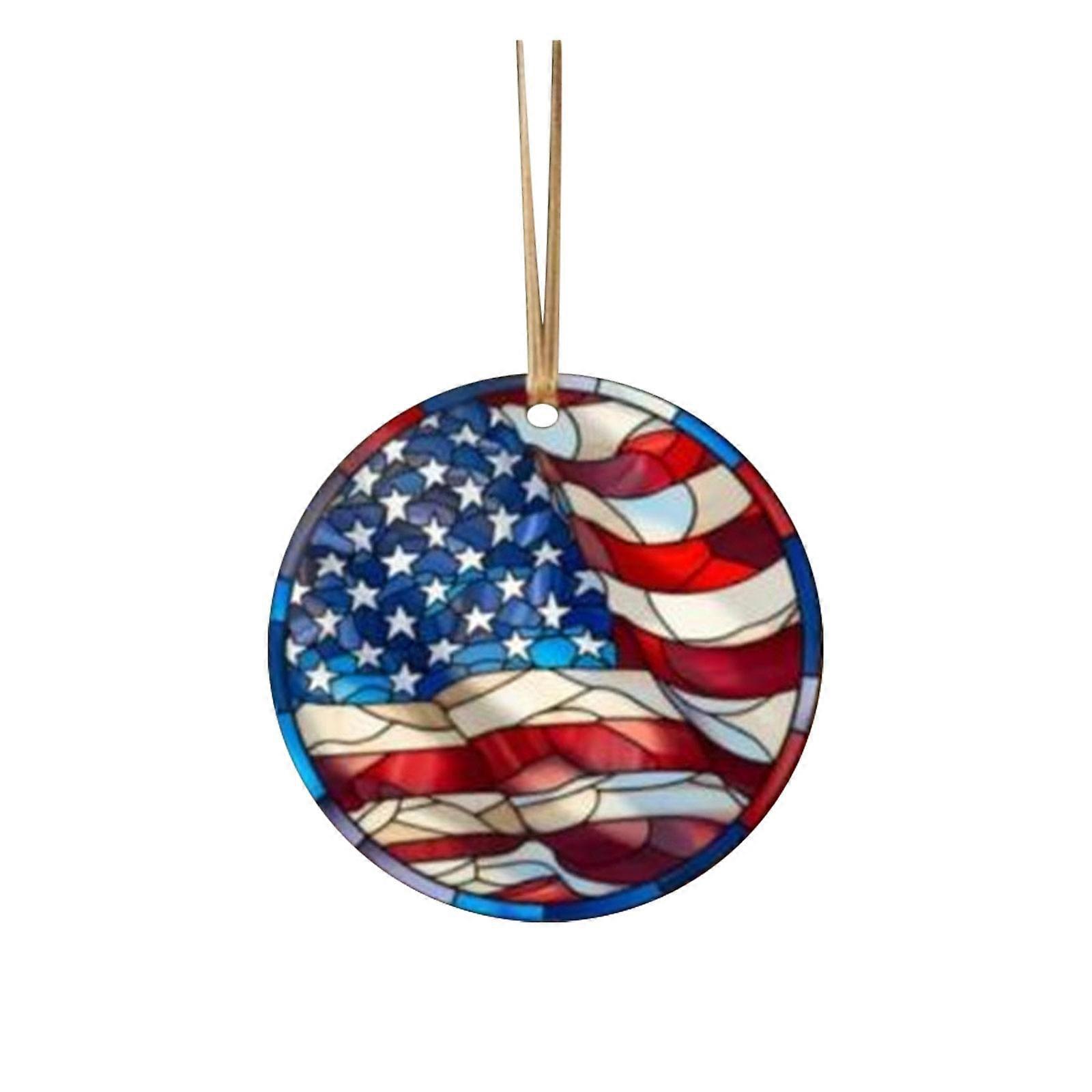 Independence Day Hanging Plaque Round Decorative Round Hanging Plaque Pendant