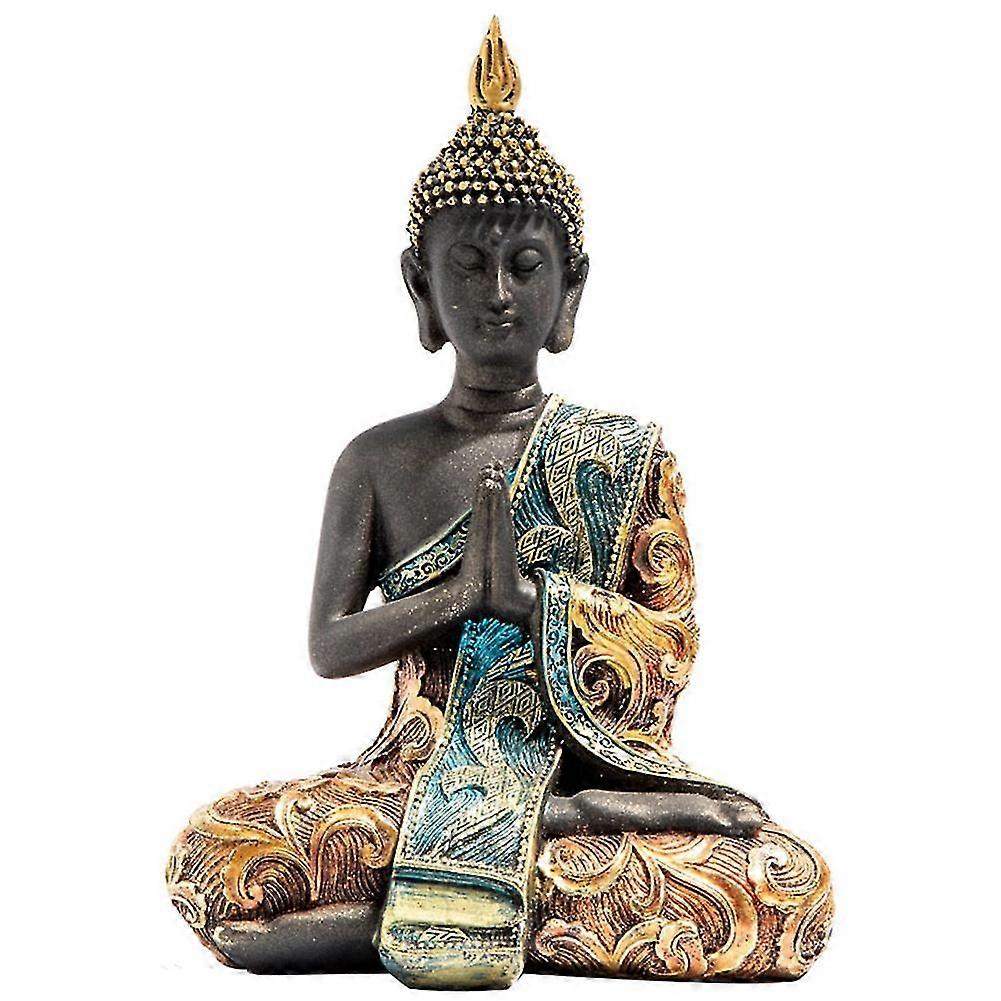 تمثال بوذا تايلاند النحت الراتنج اليدوية المصنوعة البوذية الهندوسية Fengshui تمثال التأمل ديكور المنزل زخرفة - MXBC