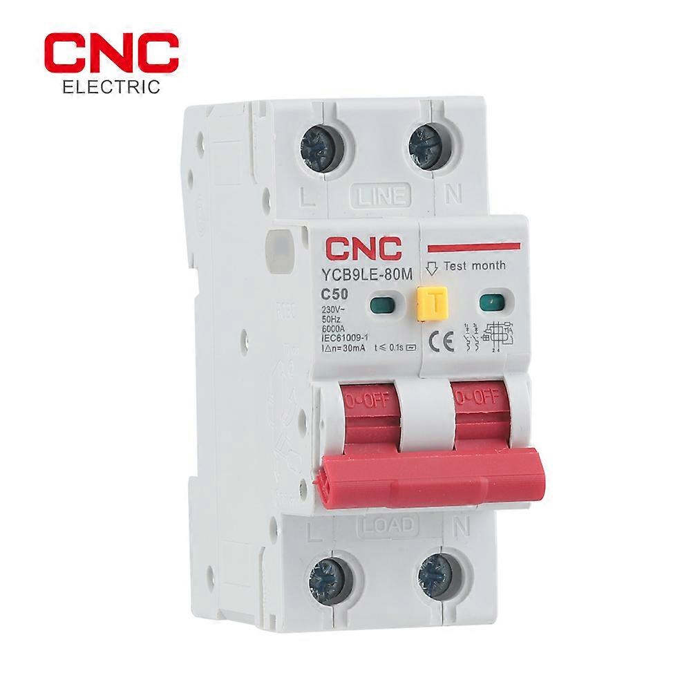 CNC 2P 230V RCBO MCB 30mA jordfelsbrytare med överströms- och läckageskydd 6-63A YCB6HLN-63 PLUS