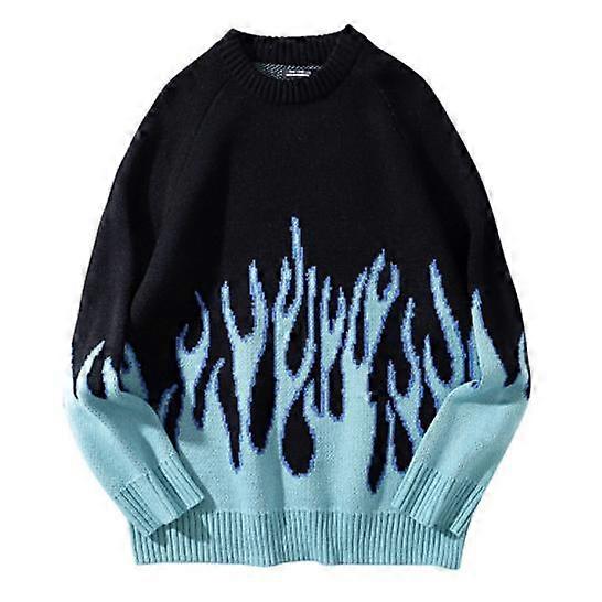 Damen Pullover Flame Pullover Oversized lässige Strickpullover Oberteile