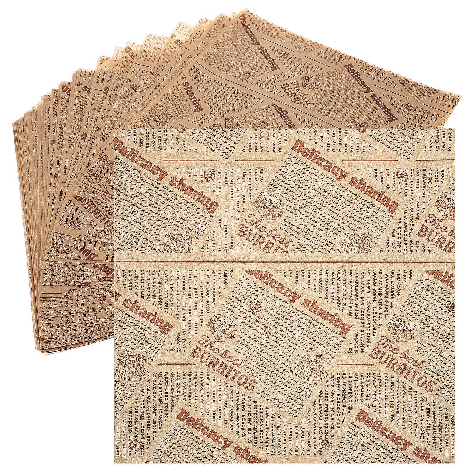 100 Pcs Cookie Wrappers Paper Bags Lunch Chips Wrap Deli Paper Sheets Picnic Paper Sheets Greaseproof Bakery Bags