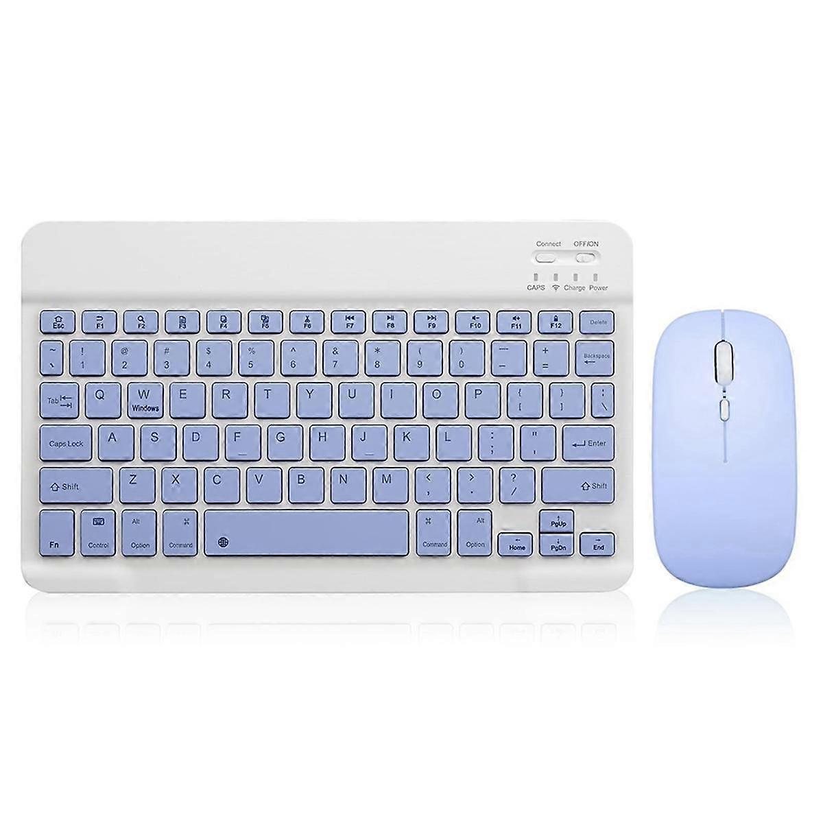 10 Inch Bluetooth Keyboard Rechargeable Ultra-Slim Wireless Mouse Keyboard Set for Android Tablet B