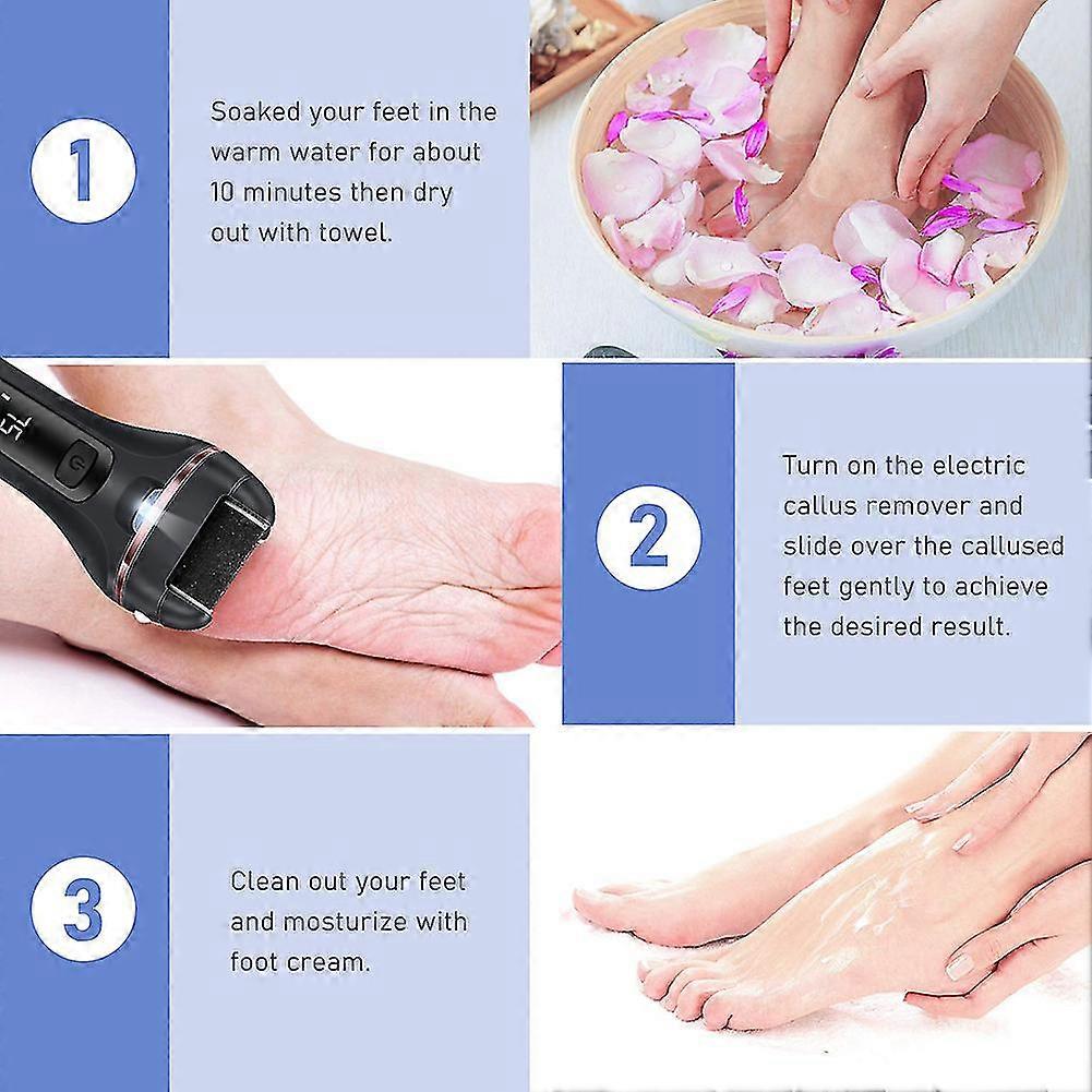 With Light Replacement Gift Electric Foot Callus Remover 3 Roller