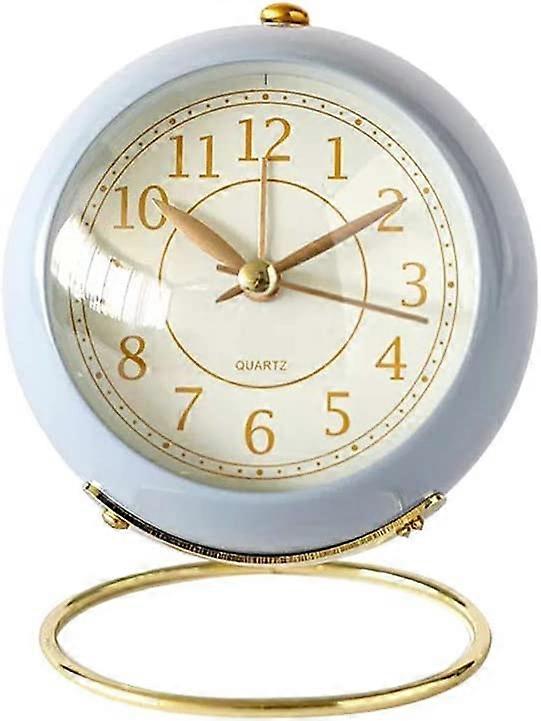 Classic Non-Ticking Tabletop Alarm Clock with Backlight, Battery Operated Desk Clock with HD Glass