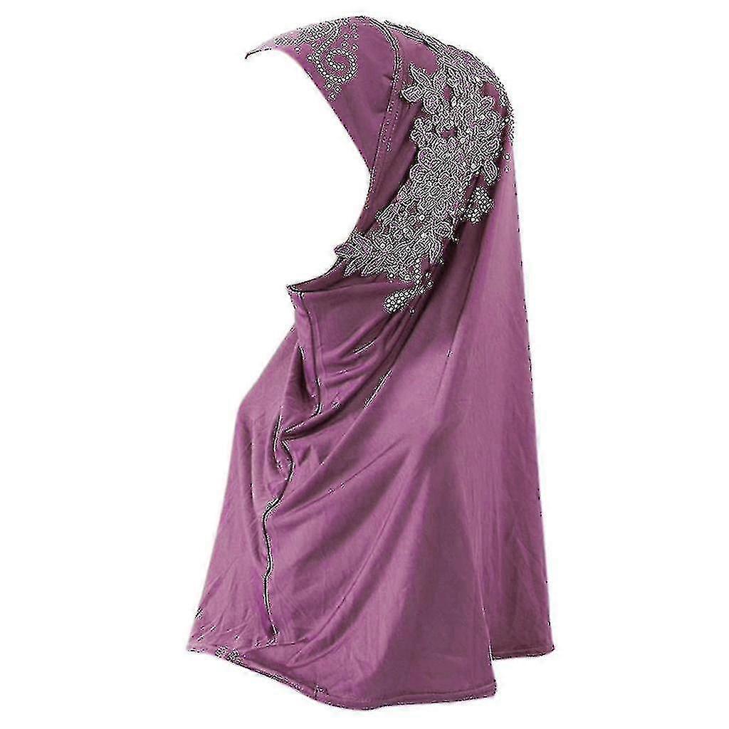Hijab Double Loop Slip On Foulard Pull Over Crêpe Commode Châle Foulard