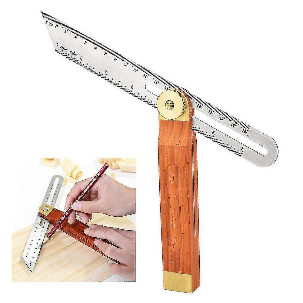 Sliding Square Bevel In Stainless Steel And Wood 200mm Anti-wear Bevel 0 To 360 Degree Bevel Carpenter Double Ladder For Drawing Different Angles Craf