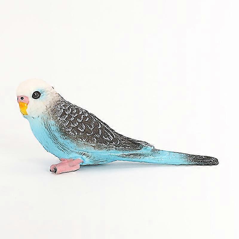 Wuzhou Cute Small Parrot Bird Simulation Model House Office Desk Decoration Ornaments(1pc, Blue)