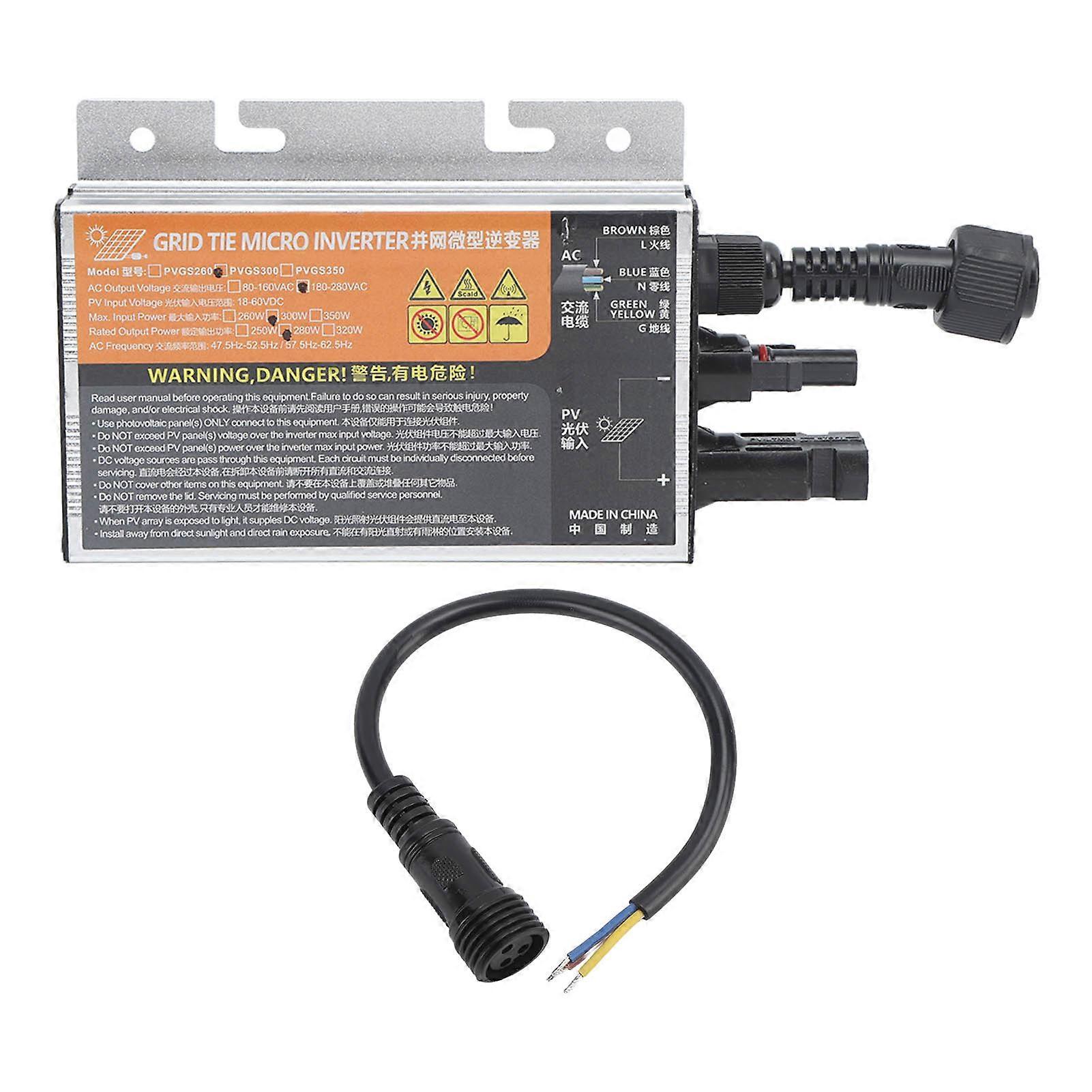 300W Sine Wave Inverter 3 Phase Power Systems Photovoltaic Micro Grid Tied Inverter Temperature Islanding Protection AC 220V