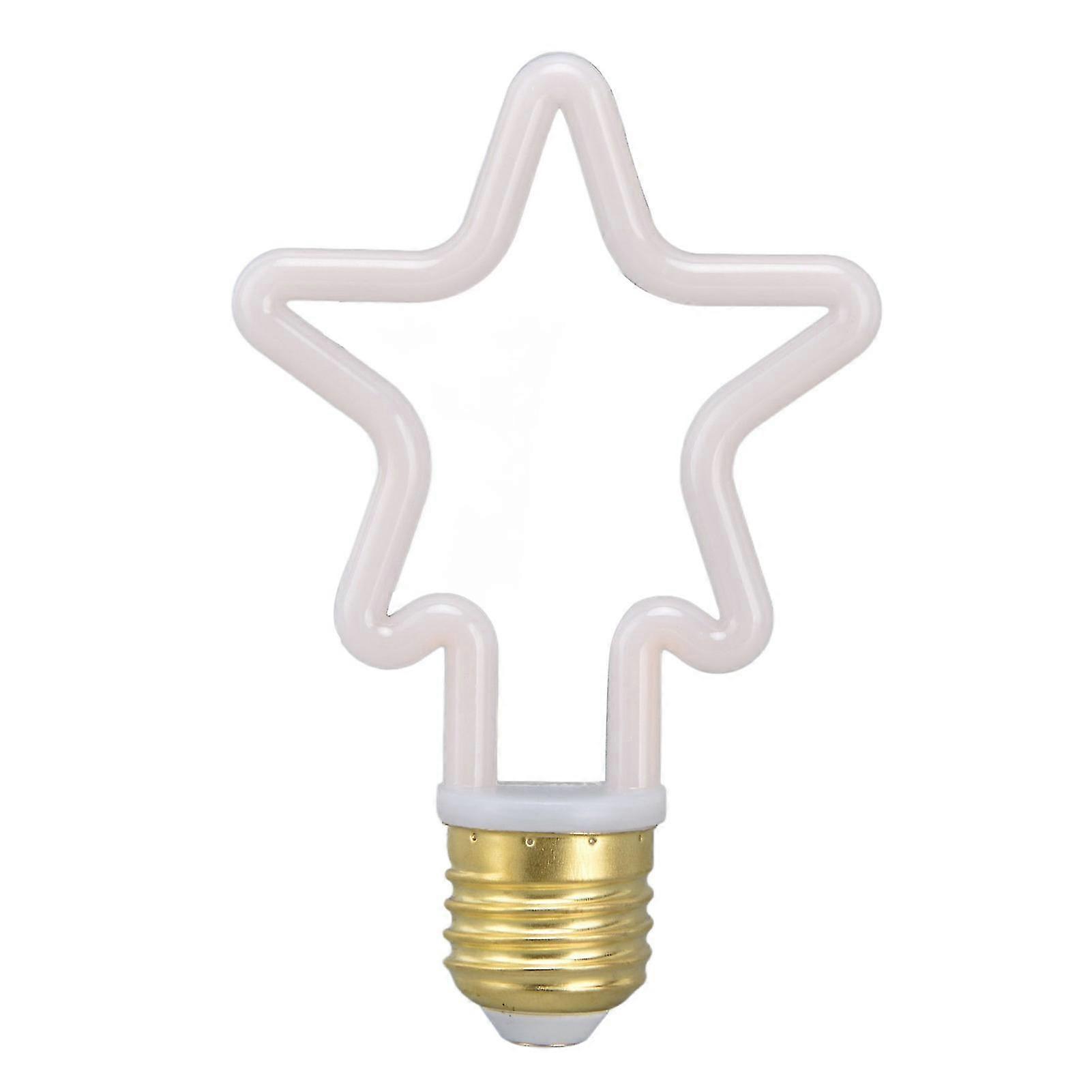 Led Five Pointed Star Linear Bulb E27 Soft Filament Light Bulb Retro Spiral Bulb Decorative Incandescent Lamp Warm Light