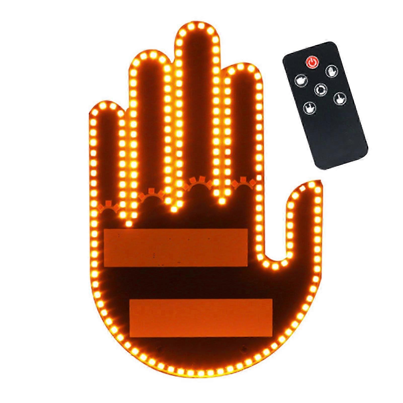 Car Gesture Tail Light Led Indicator With Remote Control Easy Install Back Window Sign Battery-powered Car Indicator Beam Car Gadget For Fun Safety