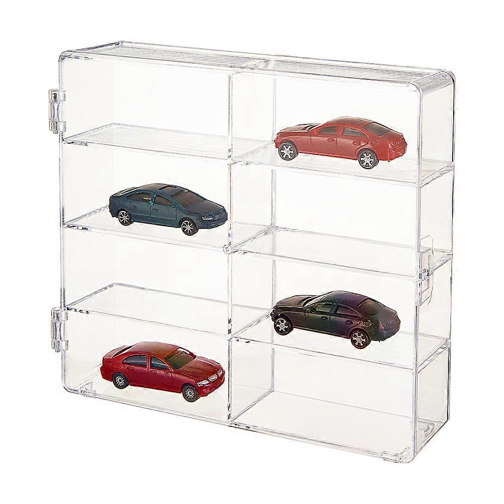 Plastic Bead Containers 8 Compartments for Model Car Rectangle Clear 19.5x17x4.4cm Inner Diameter: 3.1x3.9x4cm