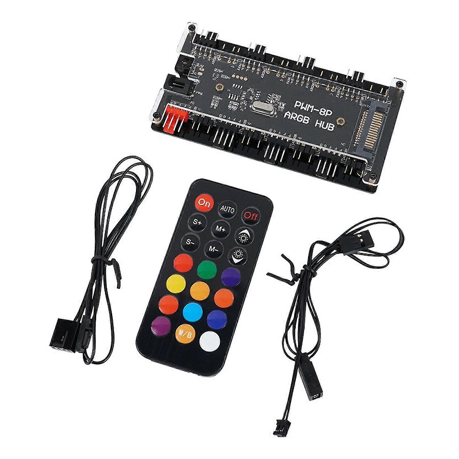 8 RGB / Argb Strip Fan Controller Hub Splitter für Desktop-Computer-PC Aura Syef Neue S202412277620