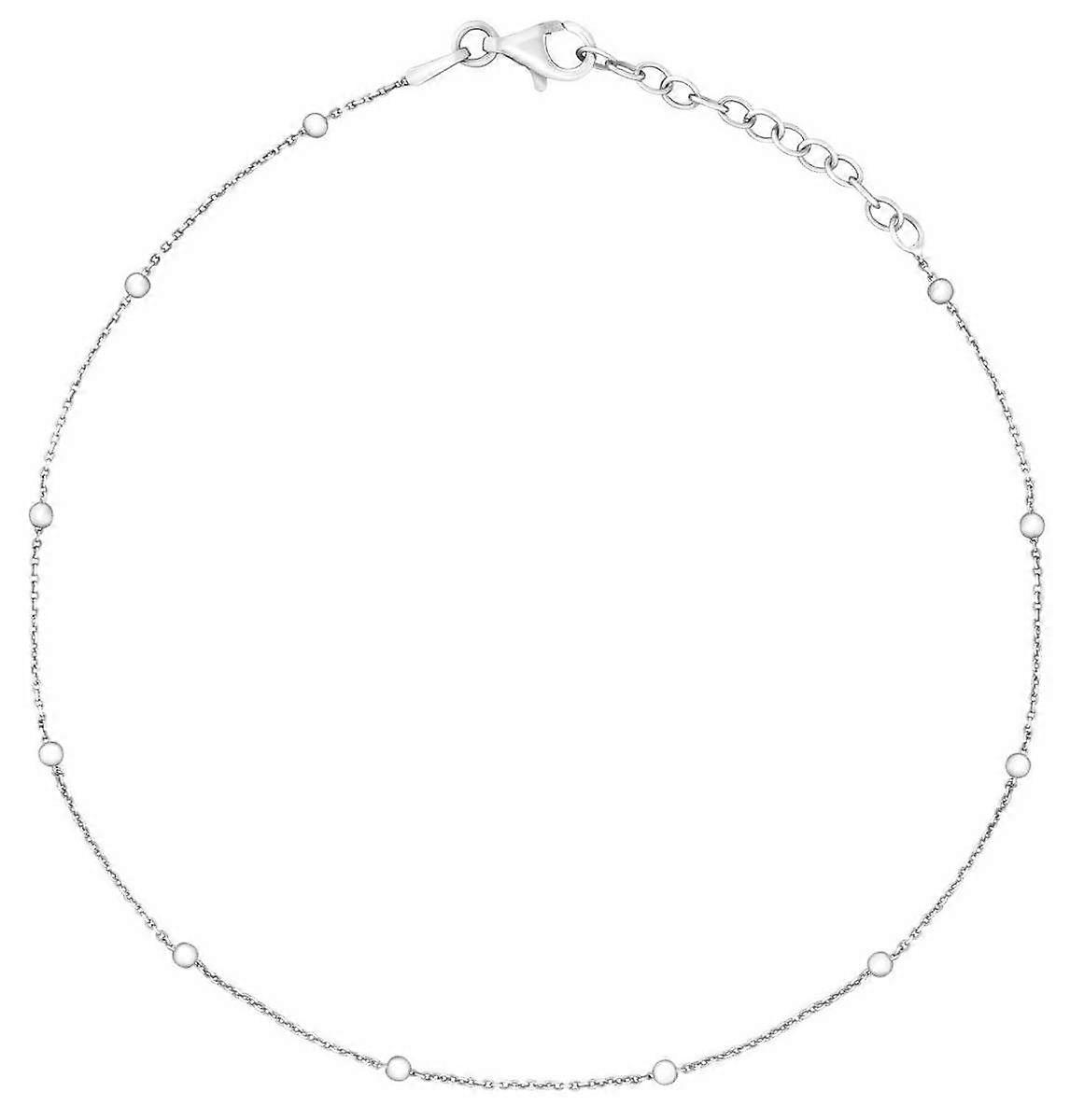 Beginnings Fine Trace and Ball Chain Anklet - Silver