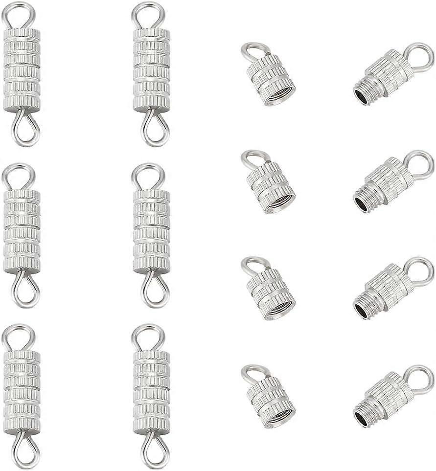 10Pcs Screw Twist Clasps Barrel Screw Clasps Stainless Steel Screw Claps Screw Type Connector Cord End Cap Fastener for DIY Jewelry Making Necklaces B