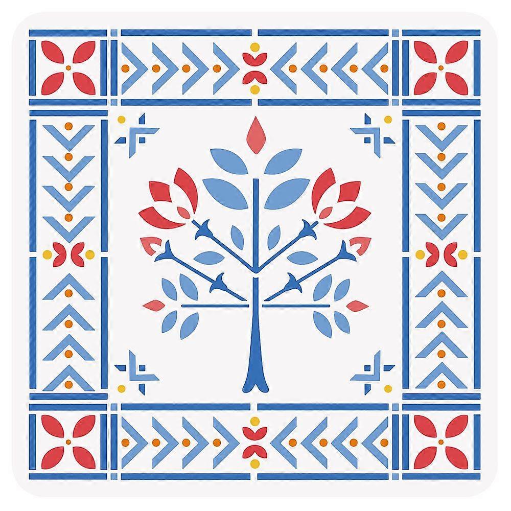 Hungarian Tree Stencil 12x12" American Country Farm Folk Art Drawing Templates for Scrapbooking Fabric Floor Furniture Wall Art Decor