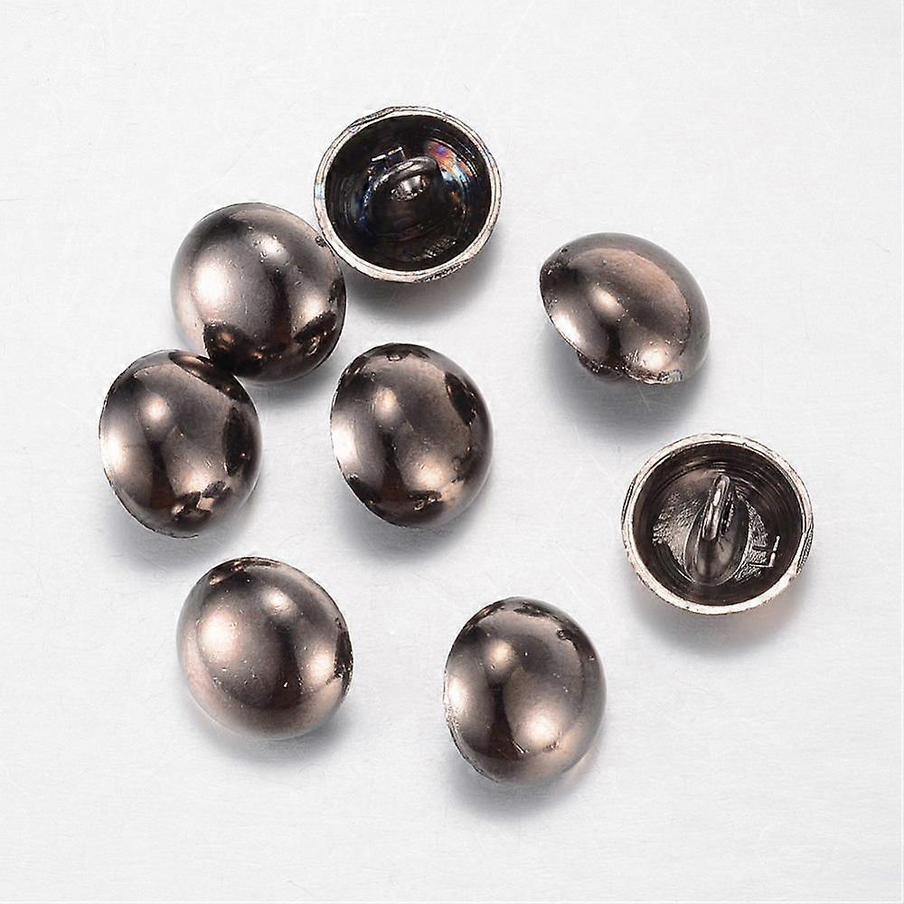 Alloy Shank Buttons 1-Hole Dome/Half Round Gunmetal 27x17.5mm Hole: 1.5mm