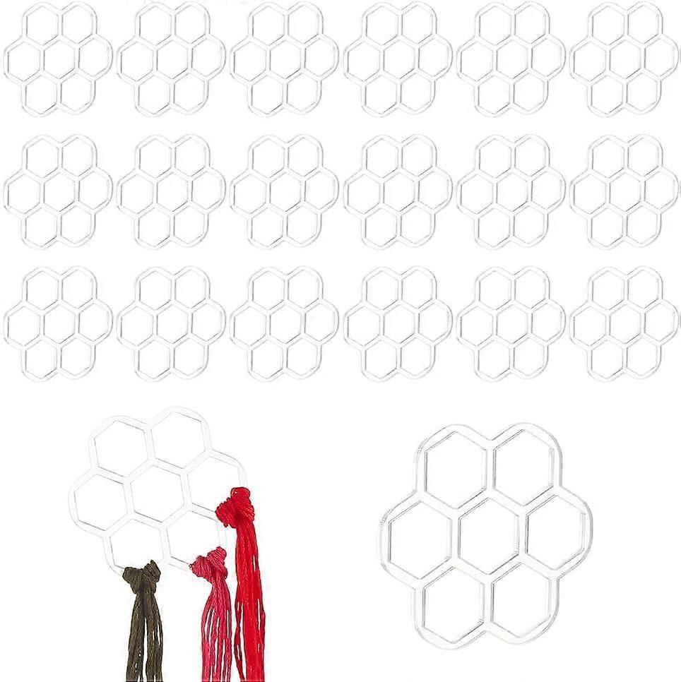20PCS Embroidery Floss Organizer Hexagon Cross Stitch Bobbins Gourd Shape Thread Bobbin Clear Acrylic Thread Drops Floss for Cross Stitch Craft DIY Se