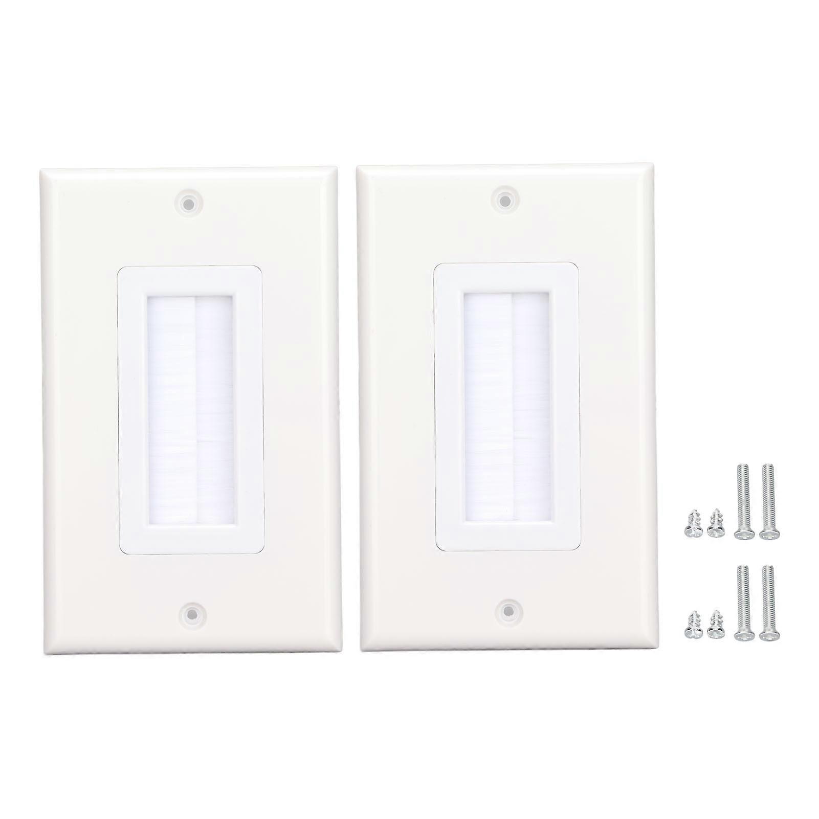 Brush Wall Plate ABS Dust Proof Cable Pass Through Insert Bristled Wall Socket for HD Multimedia Interface HDTV