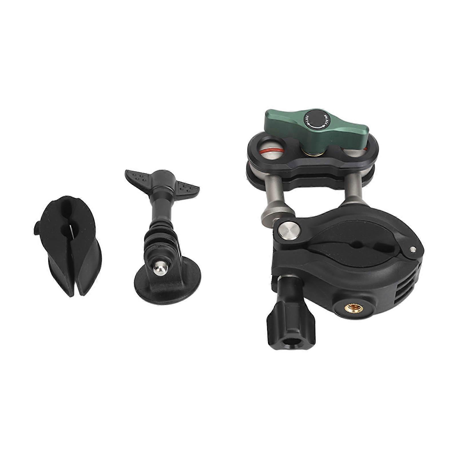 Action Camera Handlebar Mount Bracket 360 Degree Rotation Aluminium Alloy Camera Clamp Holder with 1/4in Screw