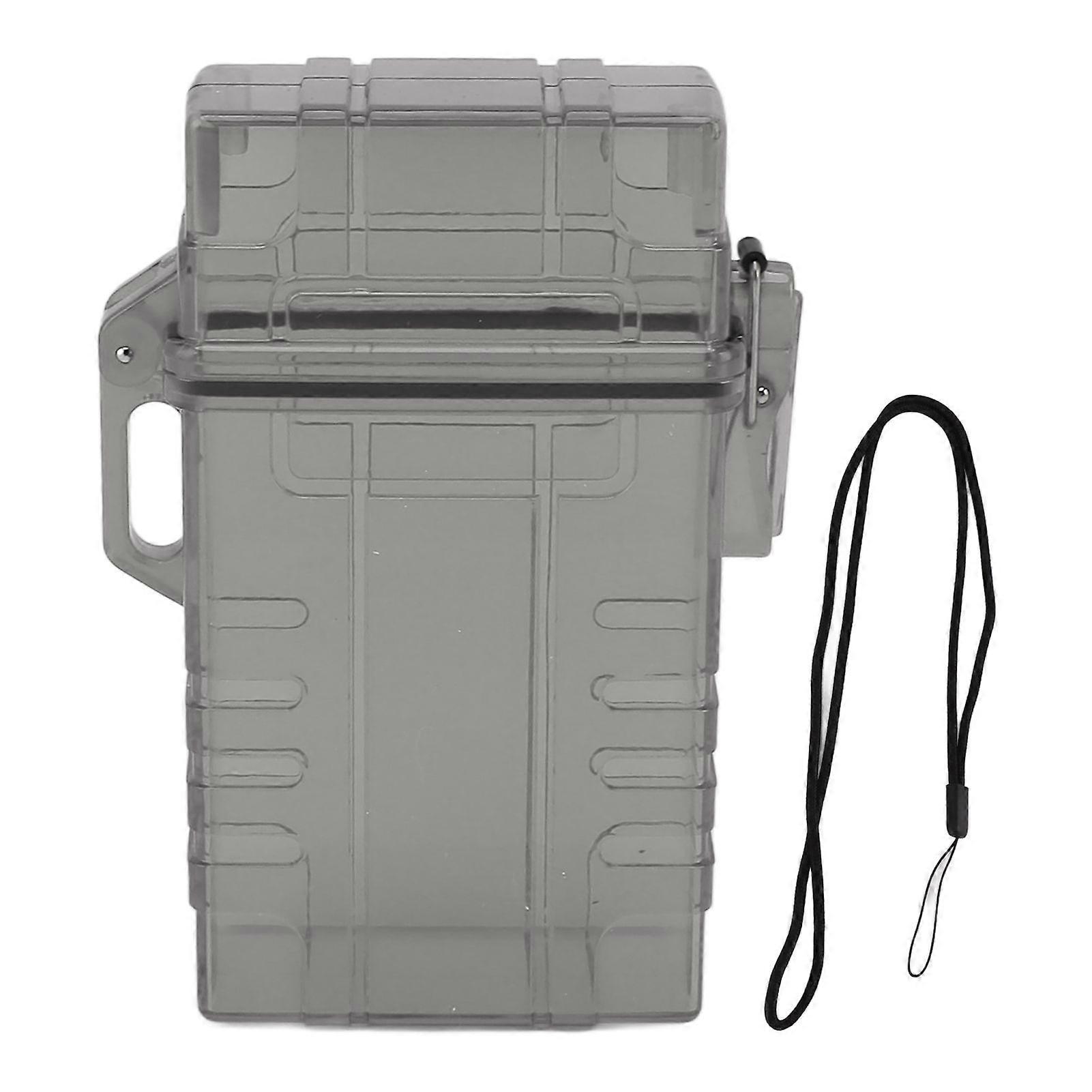 Cigarette Case 20 Capacity Plastic Cigarette Box Sealed Waterproof Cigarette Container Organizer Transparent Black