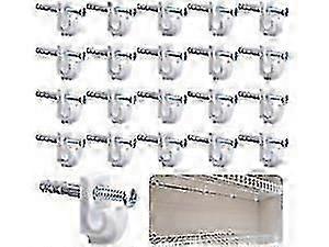 Wire Shelf Loop Clips - 20 PCS White Down Wall Clips for Closet Shelves