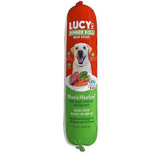 Lucy Pet Products Mom's Meatloaf 晚餐卷牛肉、胡萝卜和菠菜，1 支/4 磅（半湿润）