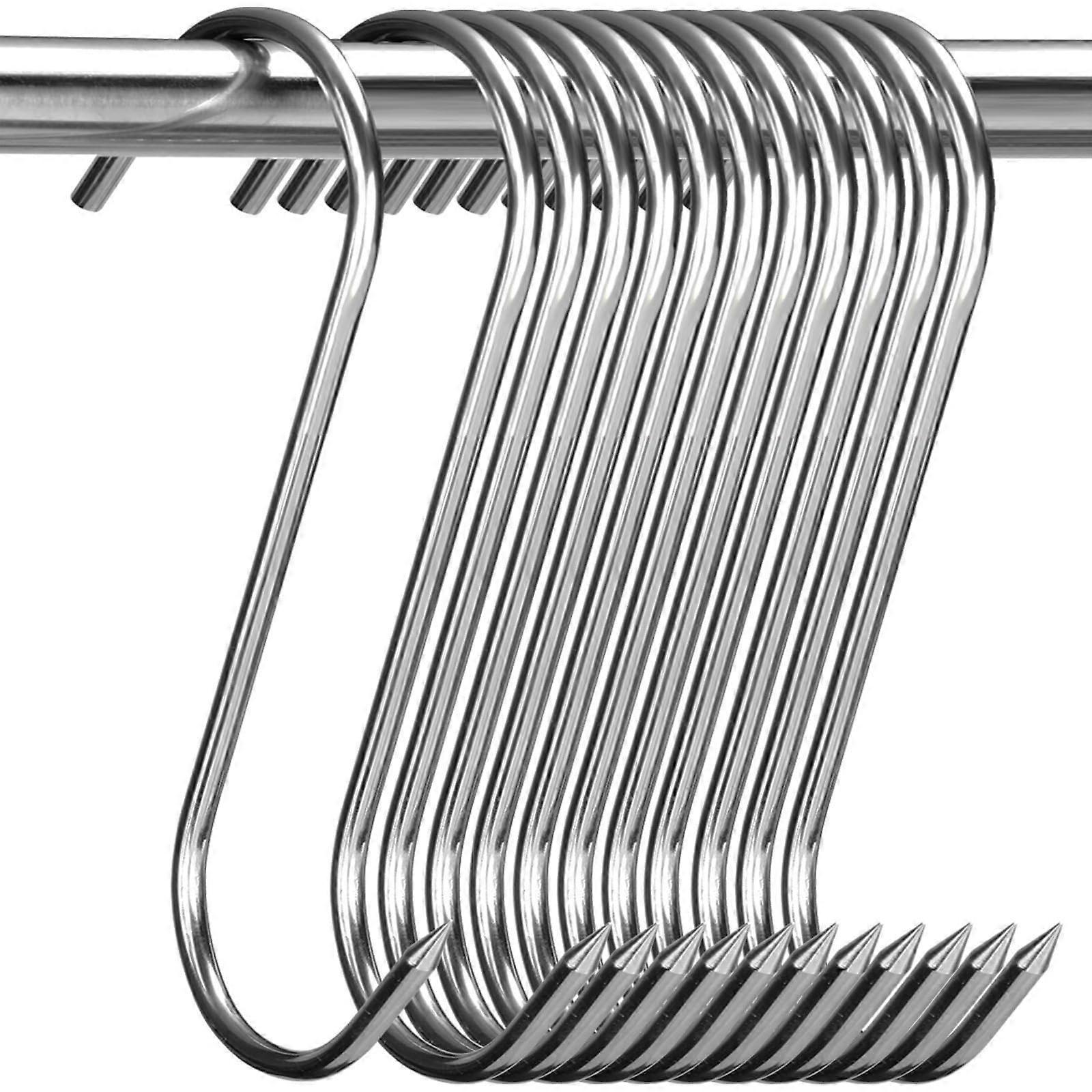 12 Pcs Stainless Steel Meat Hooks for Hanging Bacon Sausage 8 Inch