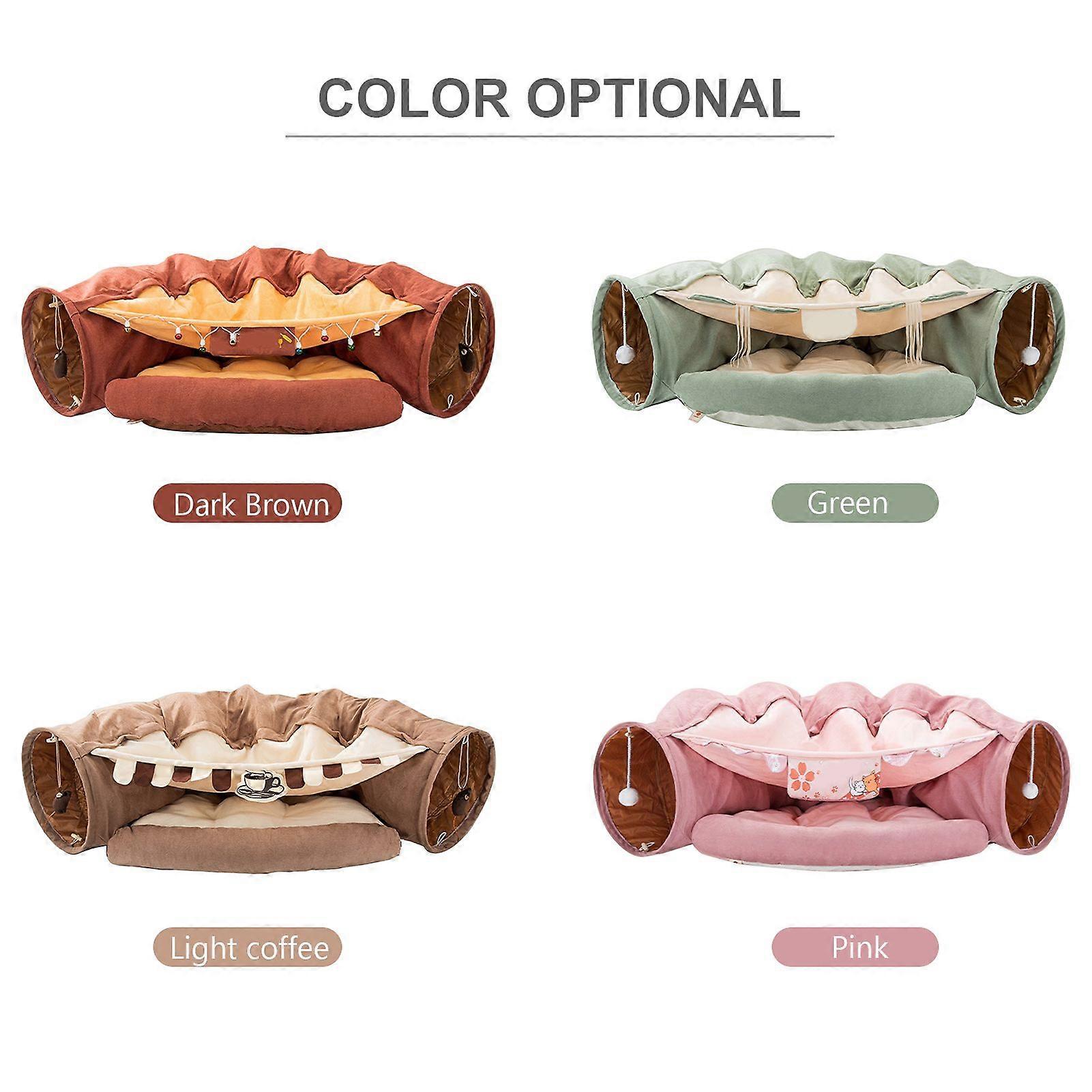Cat Tunnel Bed Cat Bed Collapsible Cat Cozy Bed with Plush Ball for Rabbits Kittens Puppy Dogs