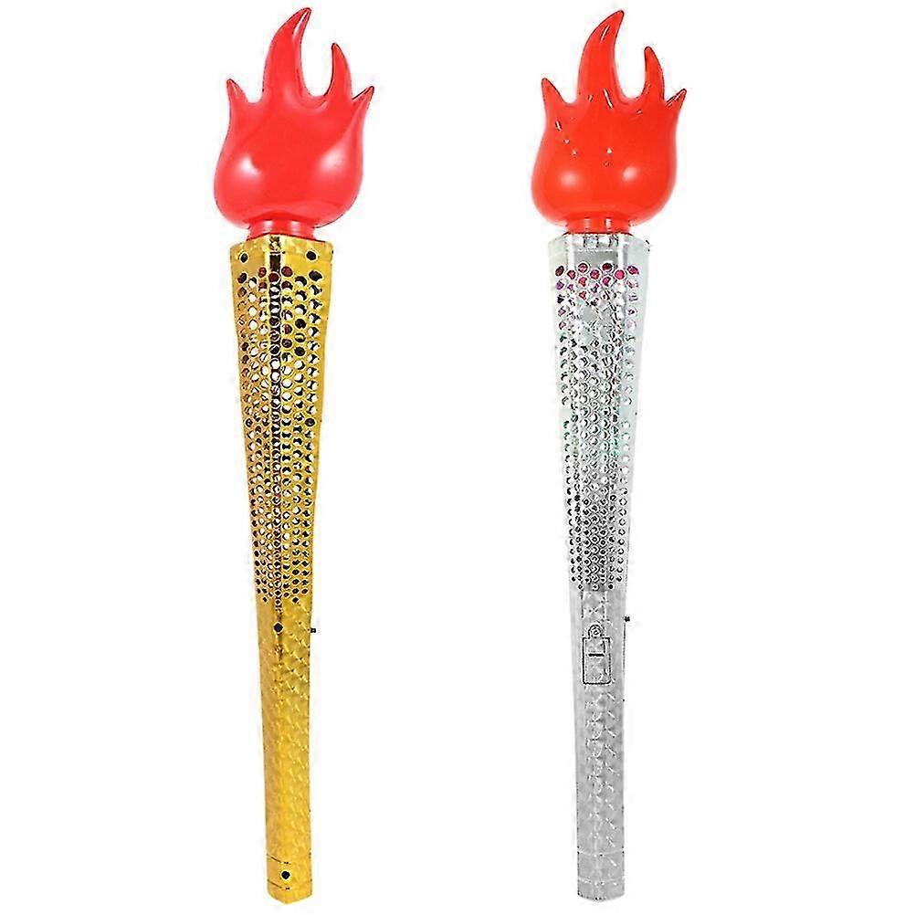 2pcs Plastic Torches Toys Artificial Torch Toys Fun Torch Toy for Cosplay Stage Performance