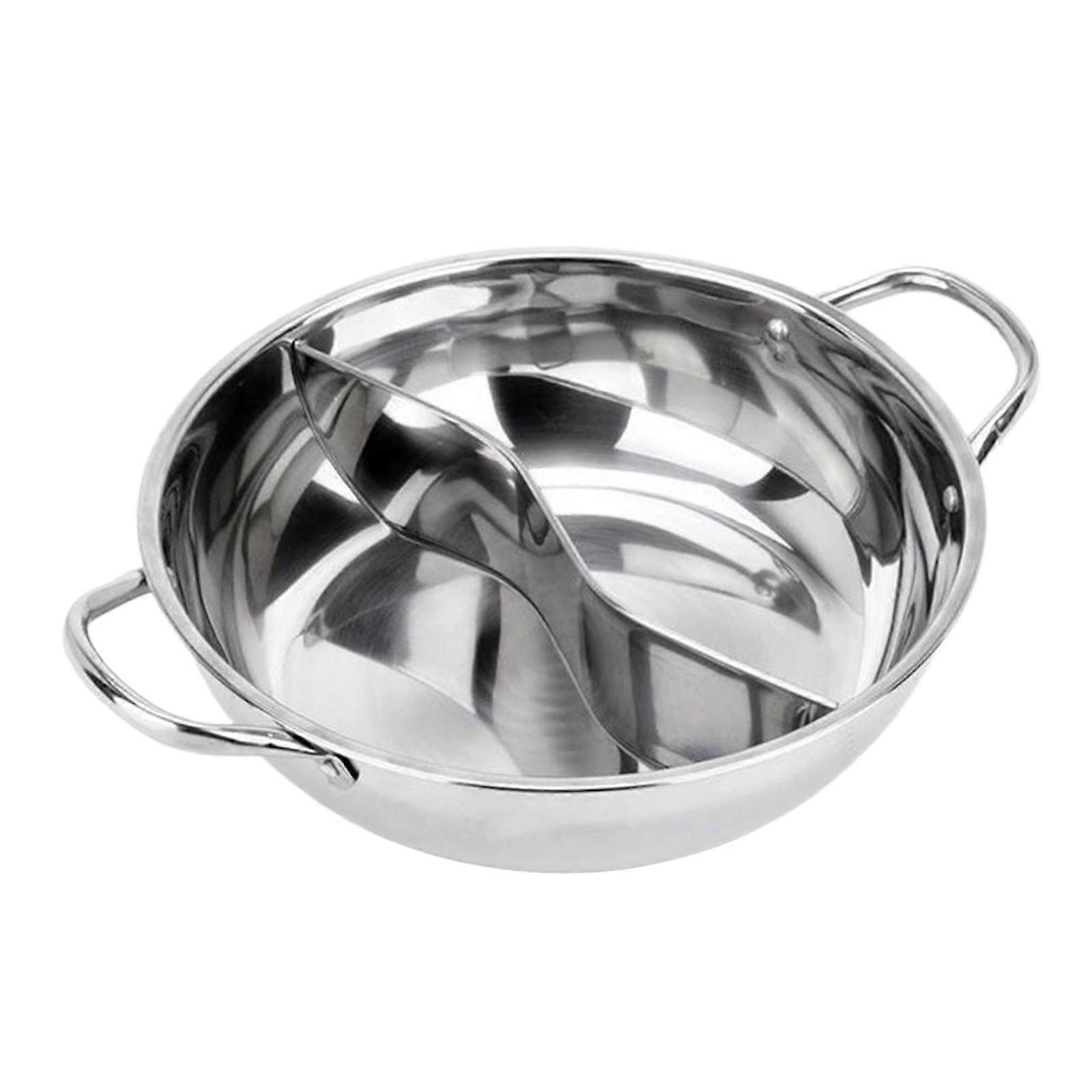 Blesiya Edelstahl Hot Pot Dual Site Doppelohr Kochgeschirr Leicht zu reinigen 28cm