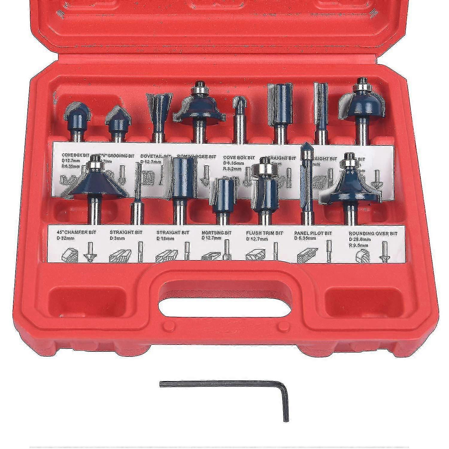 15 Pcs Router Bits Woodworking Tool