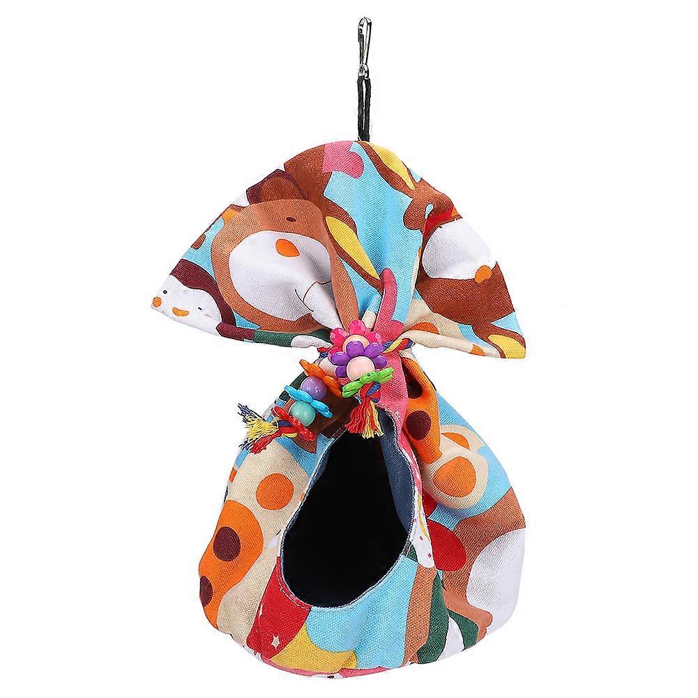 Mini Canvas Pet Parrot Bird Sleeping Hammock Hanging Pocket Nest Cage AccessoriesL