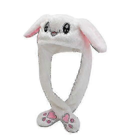 Rabbit Hat Ear Moving Jumping Hat Funny Bunny Plush Hat Cap_a