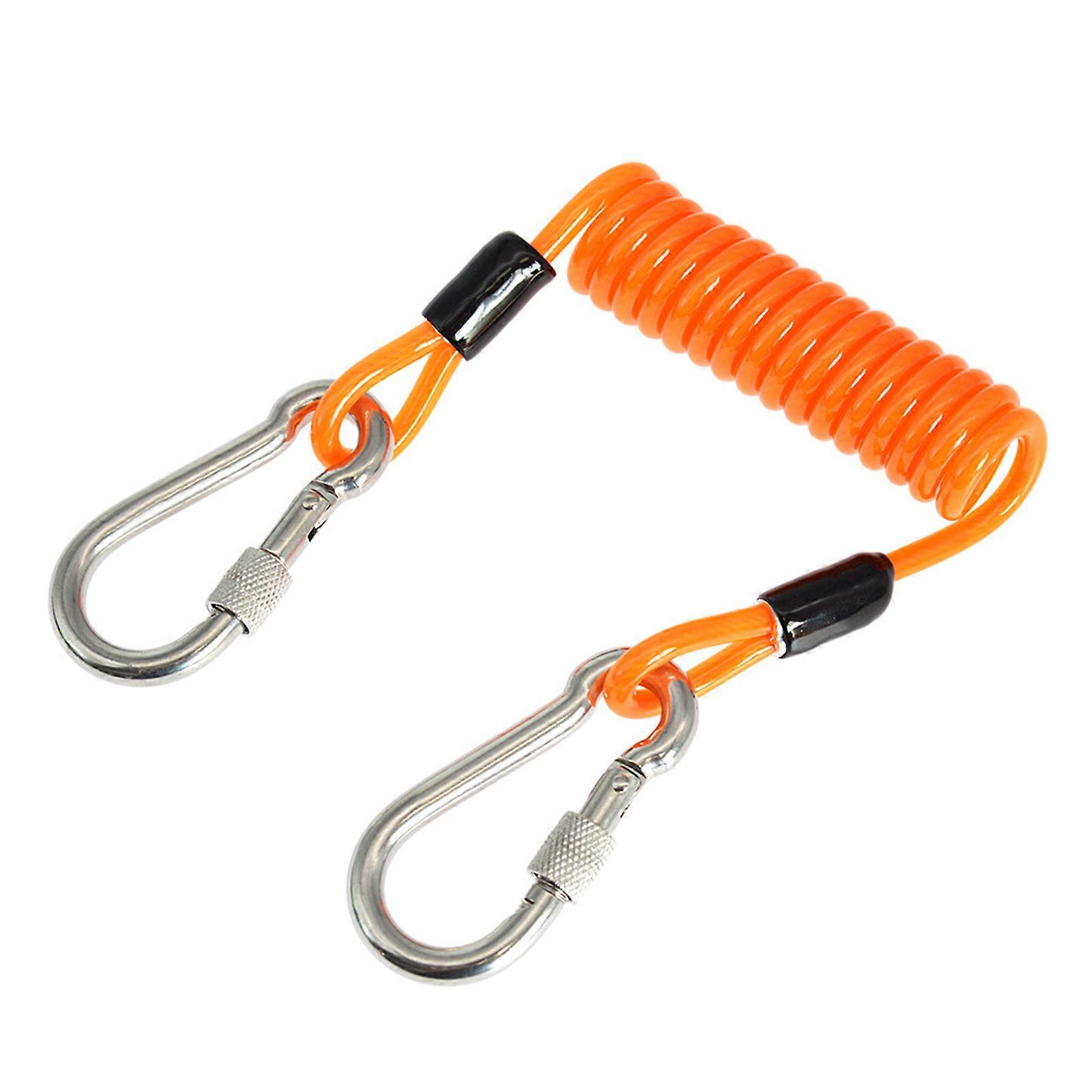 Divings Camera AntiLost Lanyard Coiled Loss-Proof Spring Rope with Clip Quickly Release for Underwaters Transparent orange