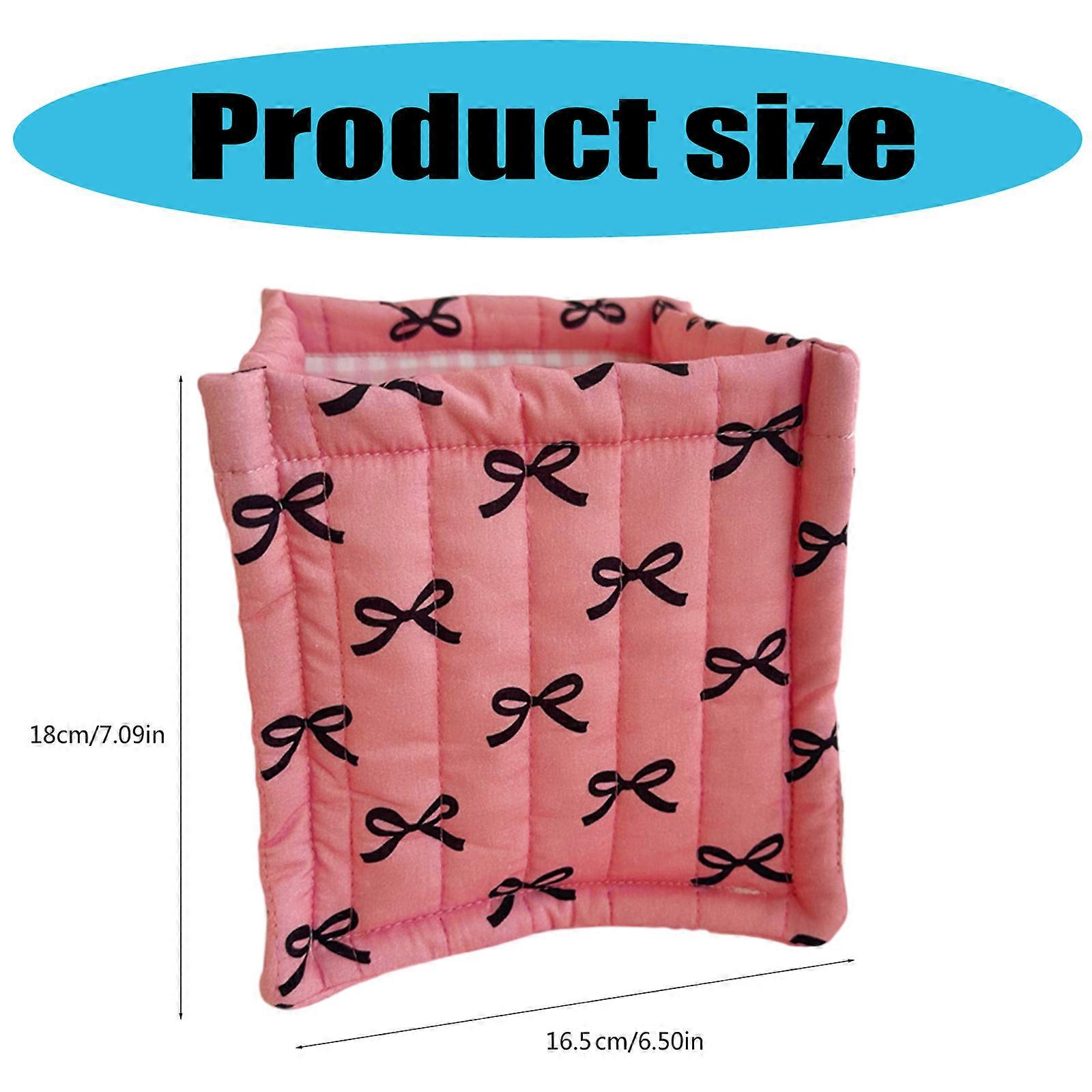 Quilted Fabric Desktop Storage Basket for Home and Office Organization Convenient for Stationery and Cosmetics  Pink