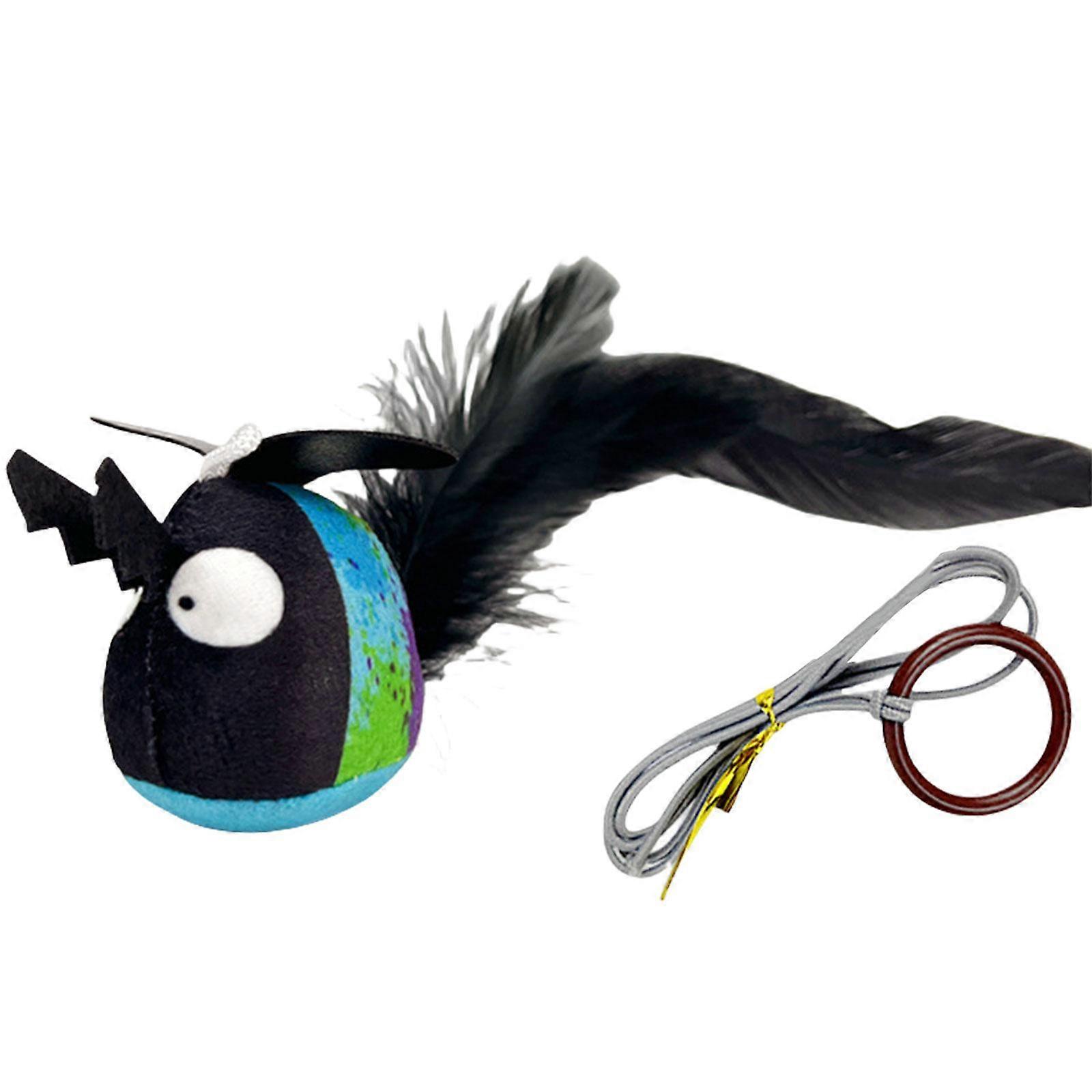 Interactive Cat Toy Insect with Plush Tail Elastic Door Frame Hanging Teaser Animal Toy for Cats Entertainment Playset
