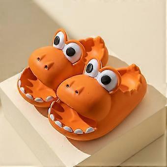 Jungen und Mädchen Sommer Hausschuhe niedliche Dinosaurier dicke Sohle rutschfeste Hausschuhe orange Farbe