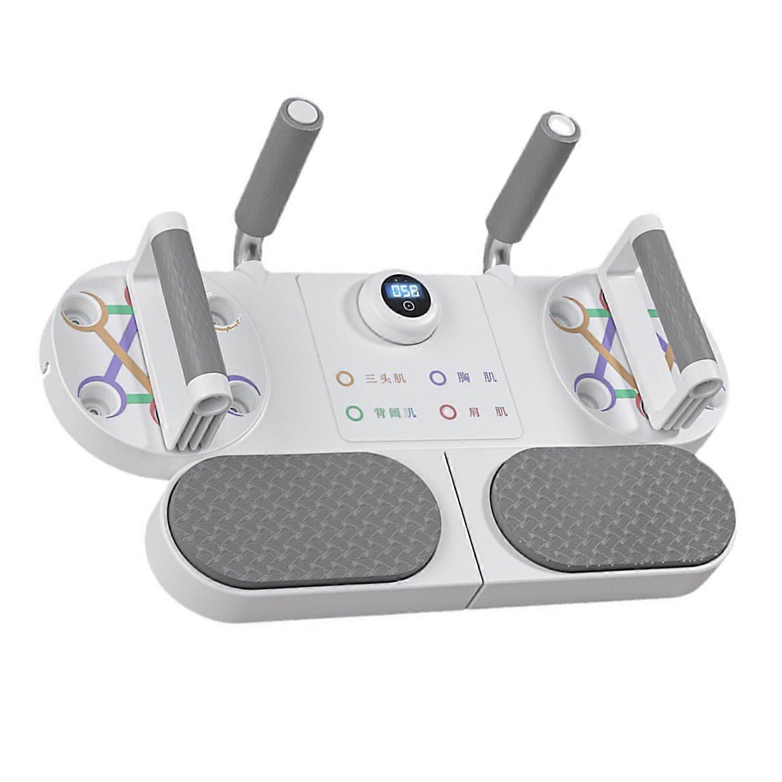 Plank Trainer Multifunctional Core Power Strengthened Adjustable Timing Intelligent Counting Push Up Board for Fitness White Chronograph Type